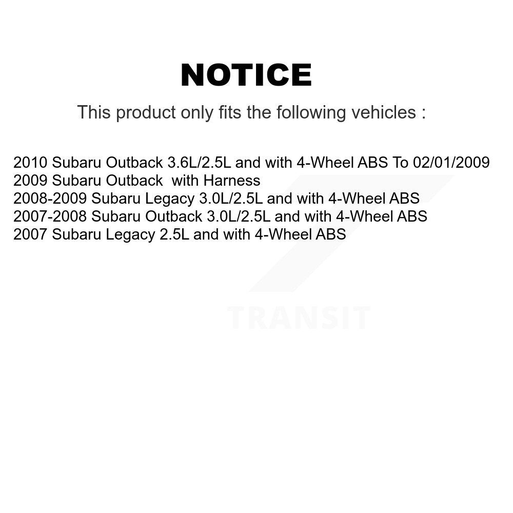 Capteur de vitesse de roue ABS arrière gauche pour Subaru Outback Legacy SEN-2ABS1837