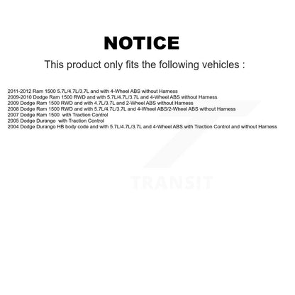 Capteur de vitesse de roue ABS arrière pour Dodge Ram 1500 Durango SEN-2ABS2013