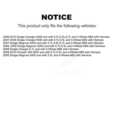 Capteur de vitesse de roue ABS arrière droit, pour Chrysler 300 Dodge Charger Magnum