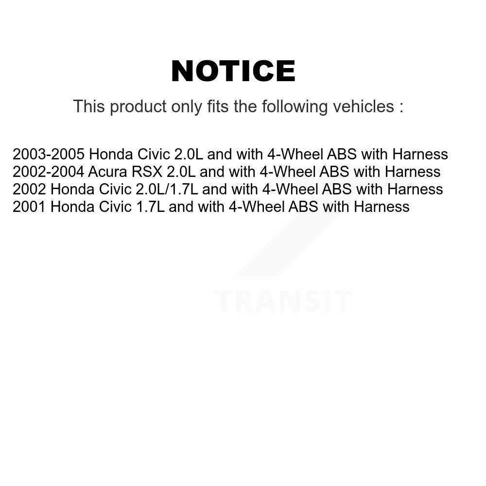 Capteur de vitesse de roue ABS arrière droit pour Honda Civic Acura RSX avec harnais