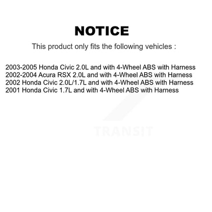 Capteur de vitesse de roue ABS arrière droit pour Honda Civic Acura RSX avec harnais