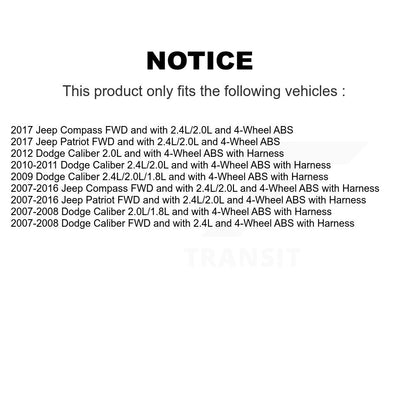 Capteur de vitesse de roue ABS arrière droit, pour Jeep Patriot Compass Dodge Caliber