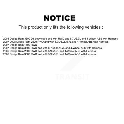 Capteur de vitesse de roue ABS avant, pour Dodge Ram 3500 2500 1500 SEN-2ABS2291