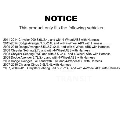 Capteur de vitesse de roue ABS arrière gauche, pour Chrysler 200 Dodge Avenger Sebring Cirrus