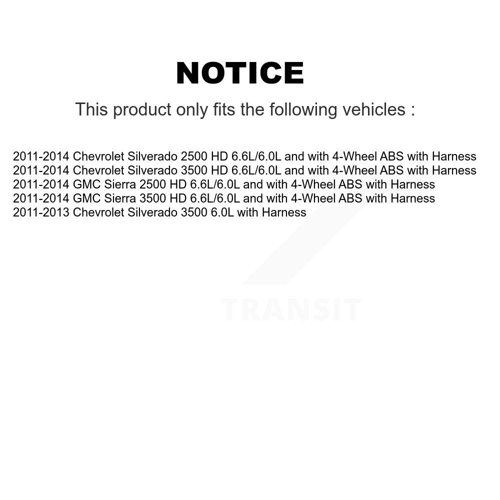 Capteur de vitesse de roue ABS arrière, pour GMC Chevrolet Sierra 2500 HD Silverado 3500