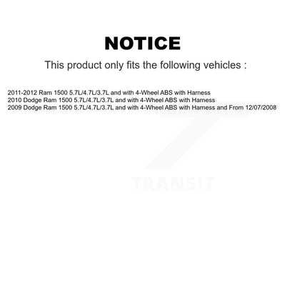 Capteur de vitesse de roue avant ABS, pour Ram 1500 Dodge 5,7l/4,7l/3,7l avec 4 roues