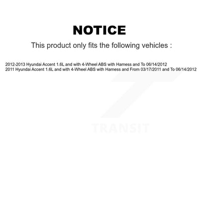 Capteur de vitesse de roue ABS arrière gauche pour Hyundai Accent 1,6 l avec 4 roues