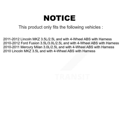 Capteur de vitesse de roue ABS avant droit, pour Ford Fusion Lincoln MKZ Mercury Milan