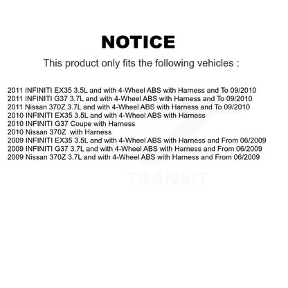 Capteur de vitesse de roue ABS arrière gauche, pour INFINITI G37 EX35 Nissan 370Z SEN-2ABS2623