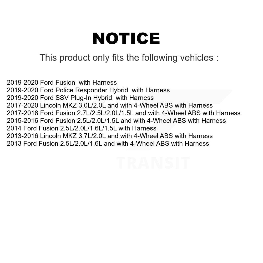 Capteur de vitesse de roue ABS avant droit, pour Ford Fusion Lincoln MKZ, répondeur de Police