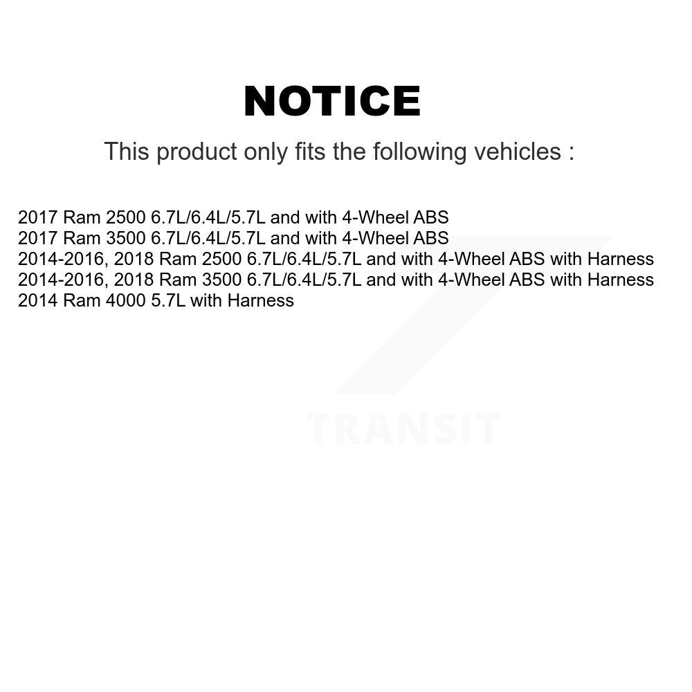 Capteur de vitesse de roue ABS avant pour Ram 2500 3500 4000 SEN-2ABS2871