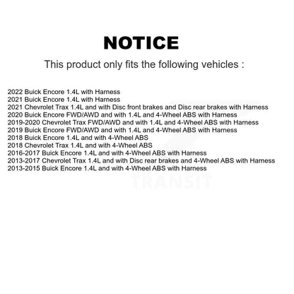 Capteur de vitesse de roue ABS pour Buick Encore Chevrolet Trax SEN-2ABS2910