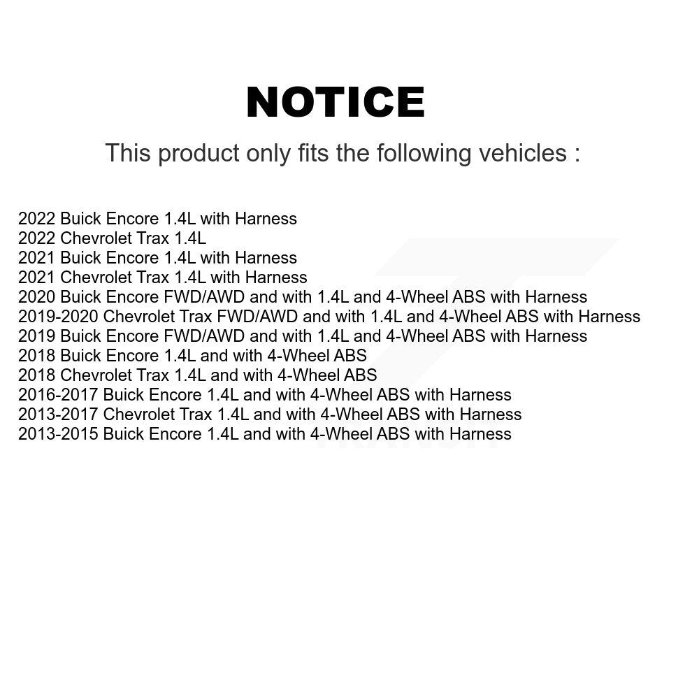 Capteur de vitesse de roue ABS avant, pour Buick Encore Chevrolet Trax SEN-2ABS2911