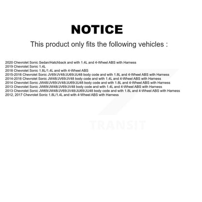 Capteur de vitesse de roue ABS arrière droit pour Chevrolet Sonic SEN-2ABS2933