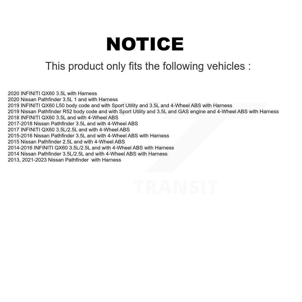Capteur de vitesse de roue ABS avant, pour Nissan Pathfinder INFINITI QX60 SEN-2ABS2964