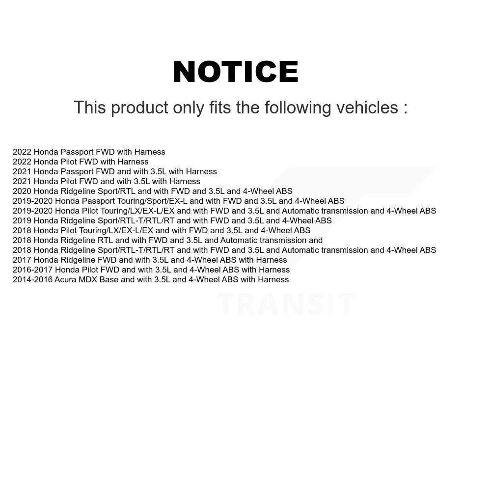 Capteur de vitesse de roue ABS arrière droit, pour Honda Pilot Ridgeline Acura MDX passeport