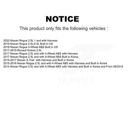 Capteur de vitesse de roue ABS avant, pour Nissan Rogue Renault Koleos x-trail
