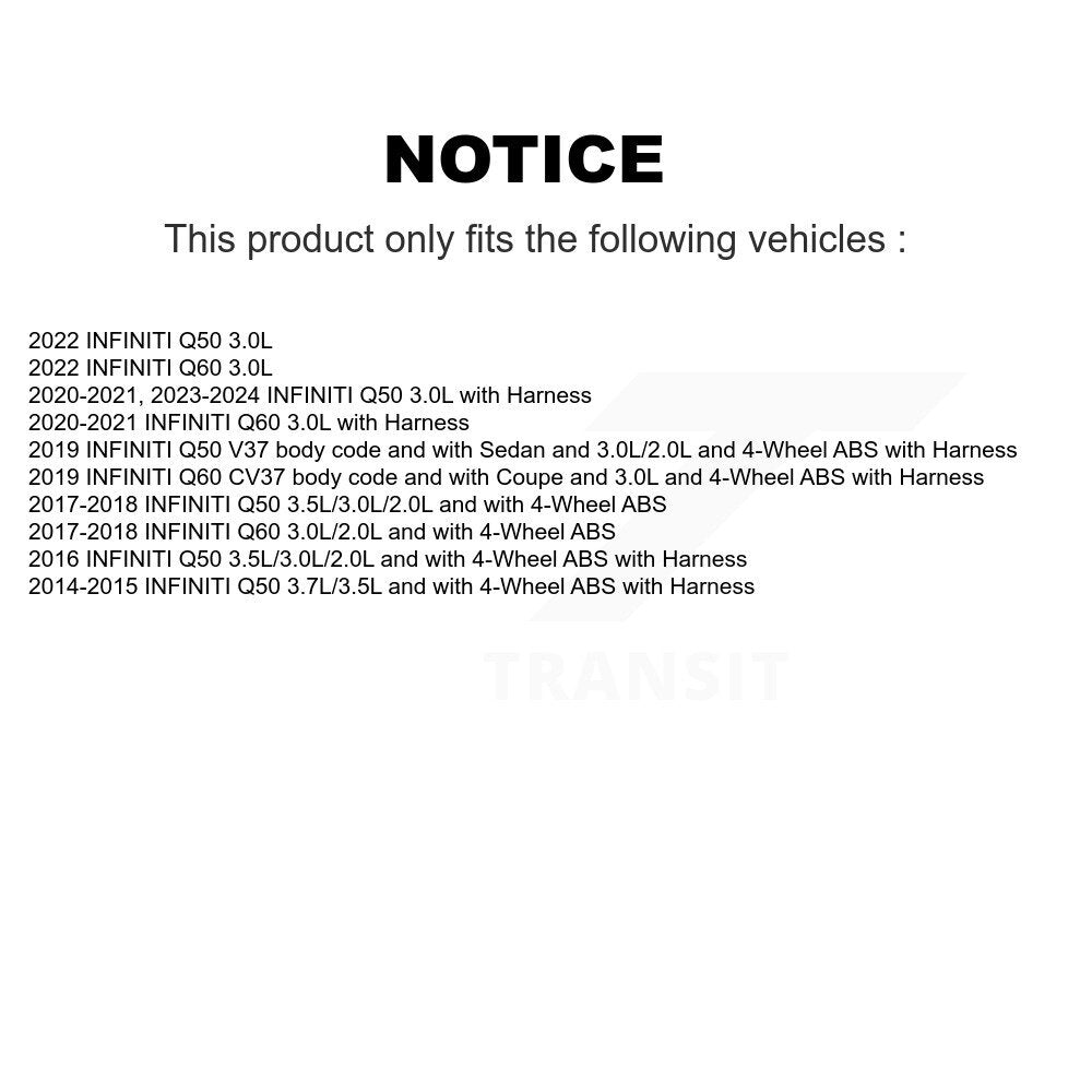 Capteur de vitesse de roue ABS arrière droit pour INFINITI Q50 Q60 SEN-2ABS3036