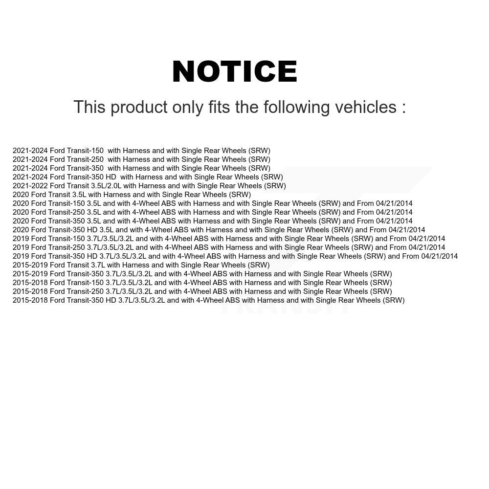 Capteur de vitesse de roue ABS, pour Ford Transit-250 Transit-150 Transit-350 HD Transit