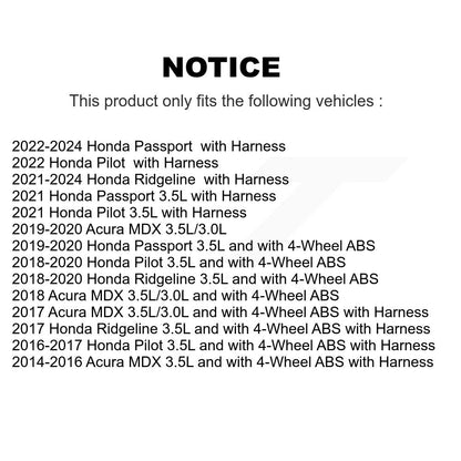 Capteur de vitesse de roue ABS avant droit, pour Honda Pilot Acura MDX Ridgeline passeport