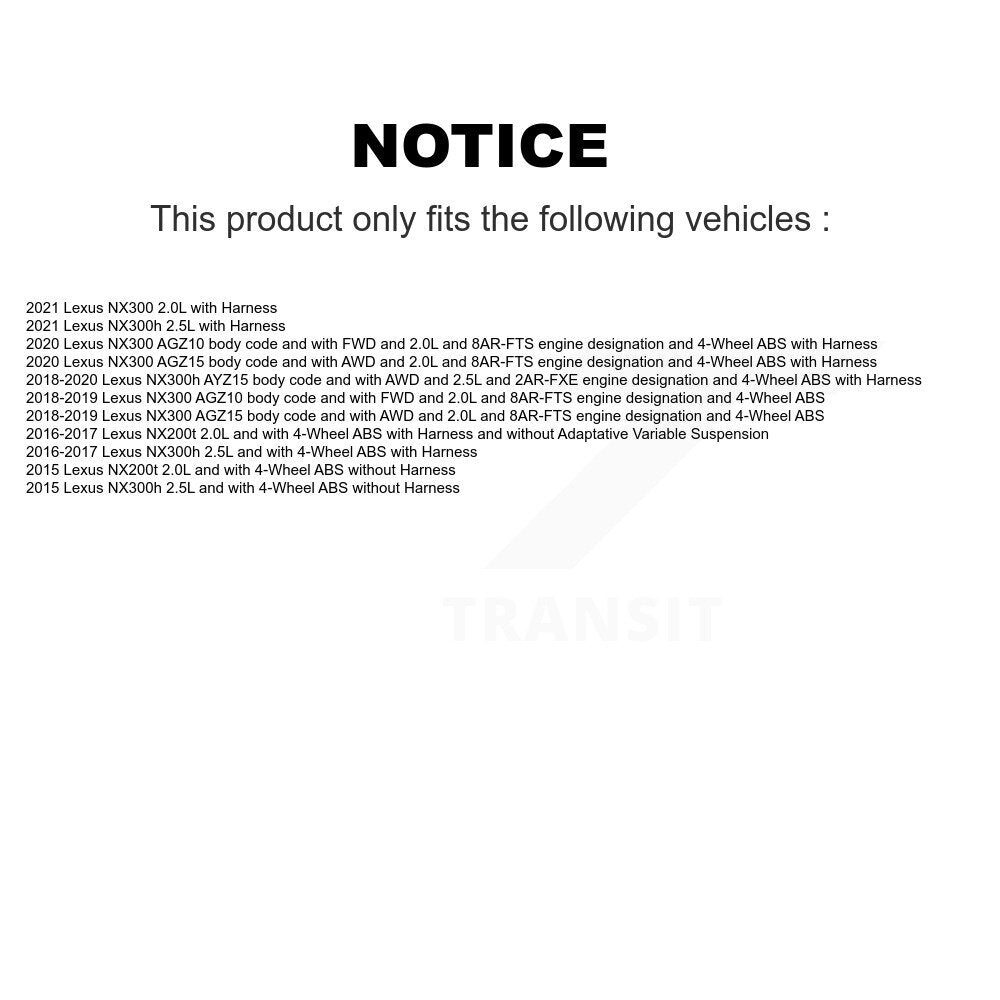 Capteur de vitesse de roue ABS avant gauche, pour Lexus NX300 NX200t NX300h SEN-2ABS3231