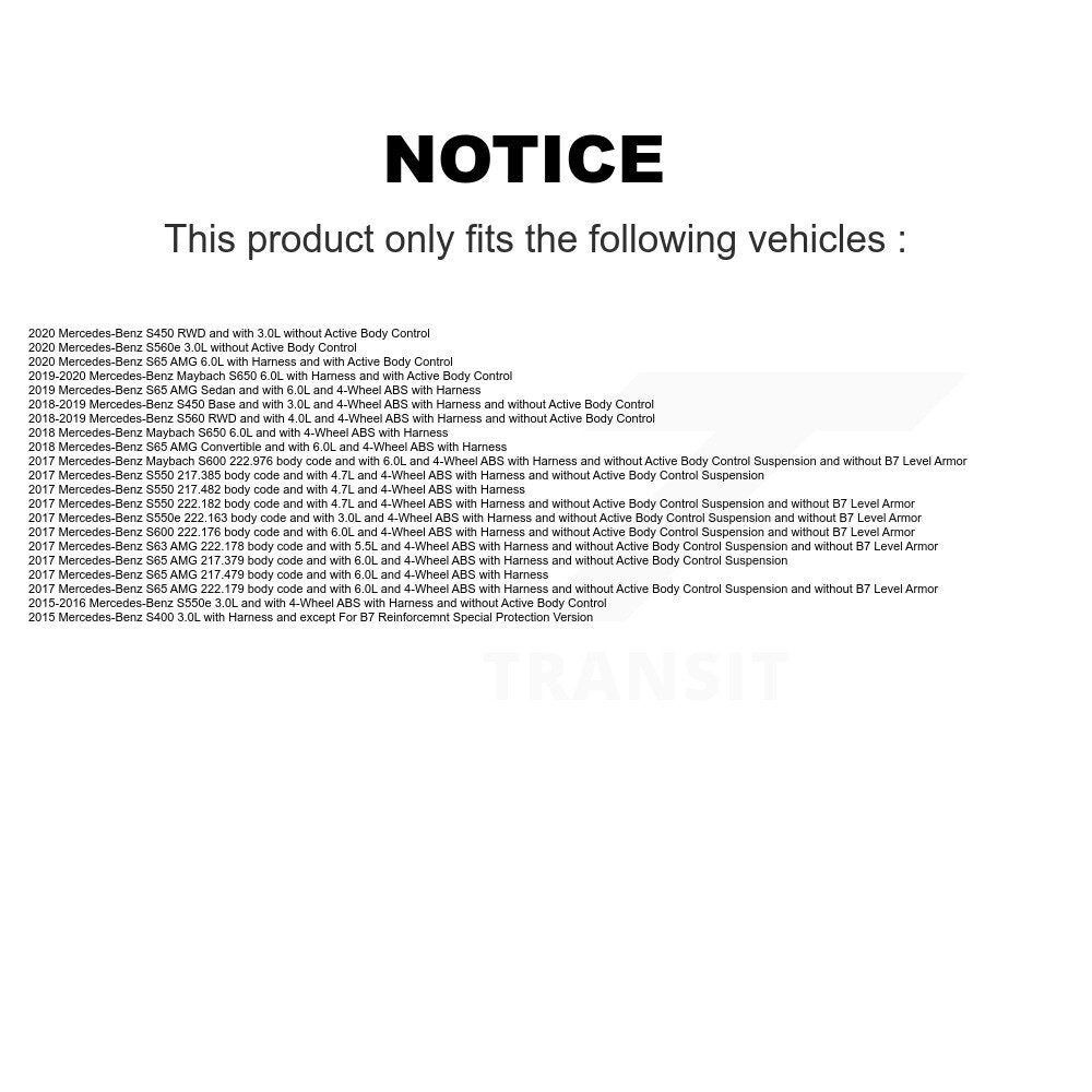 Capteur de vitesse de roue ABS avant, pour mercedes-benz S560 S550 S63 AMG S450 S65 S650