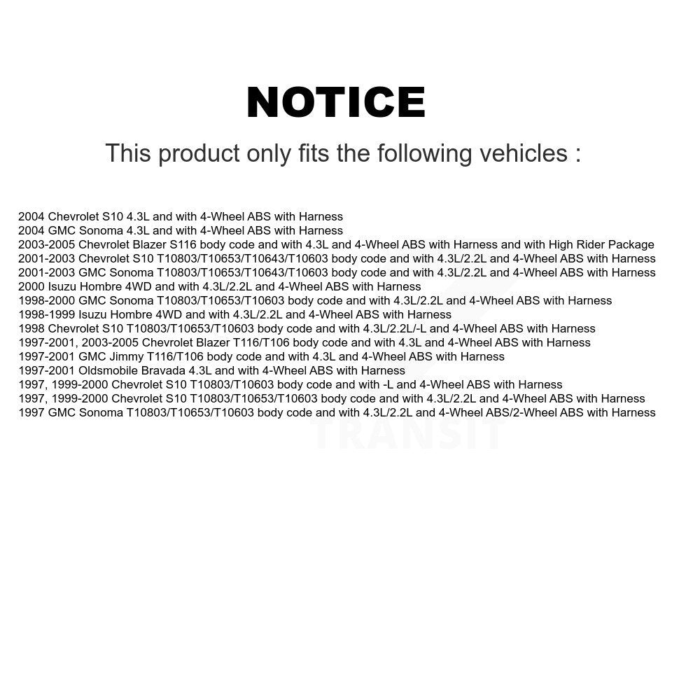 Capteur de vitesse de roue avant ABS, pour Chevrolet GMC Blazer S10 Sonoma Jimmy Isuzu