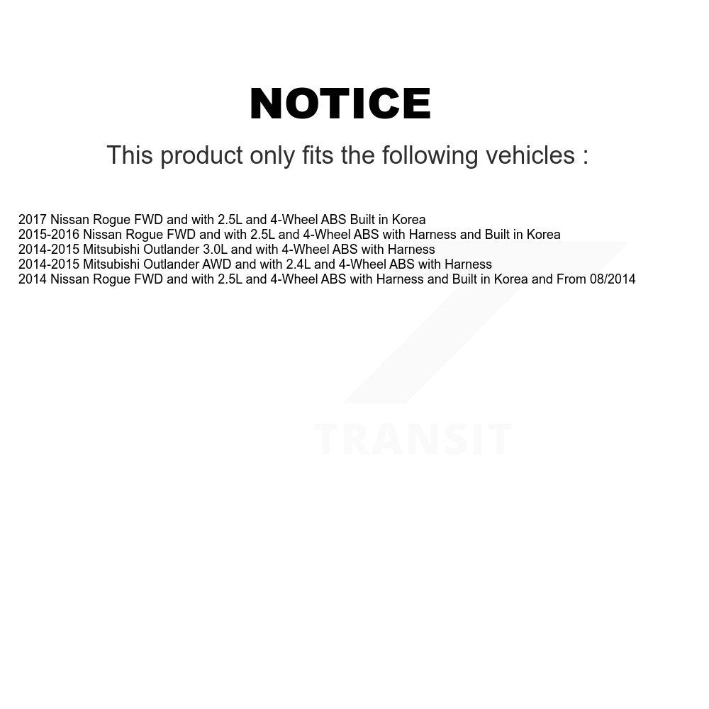 Capteur de vitesse de roue ABS arrière, pour Nissan Rogue Mitsubishi Outlander SEN-2ABS3444