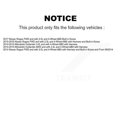Capteur de vitesse de roue ABS arrière, pour Nissan Rogue Mitsubishi Outlander SEN-2ABS3444