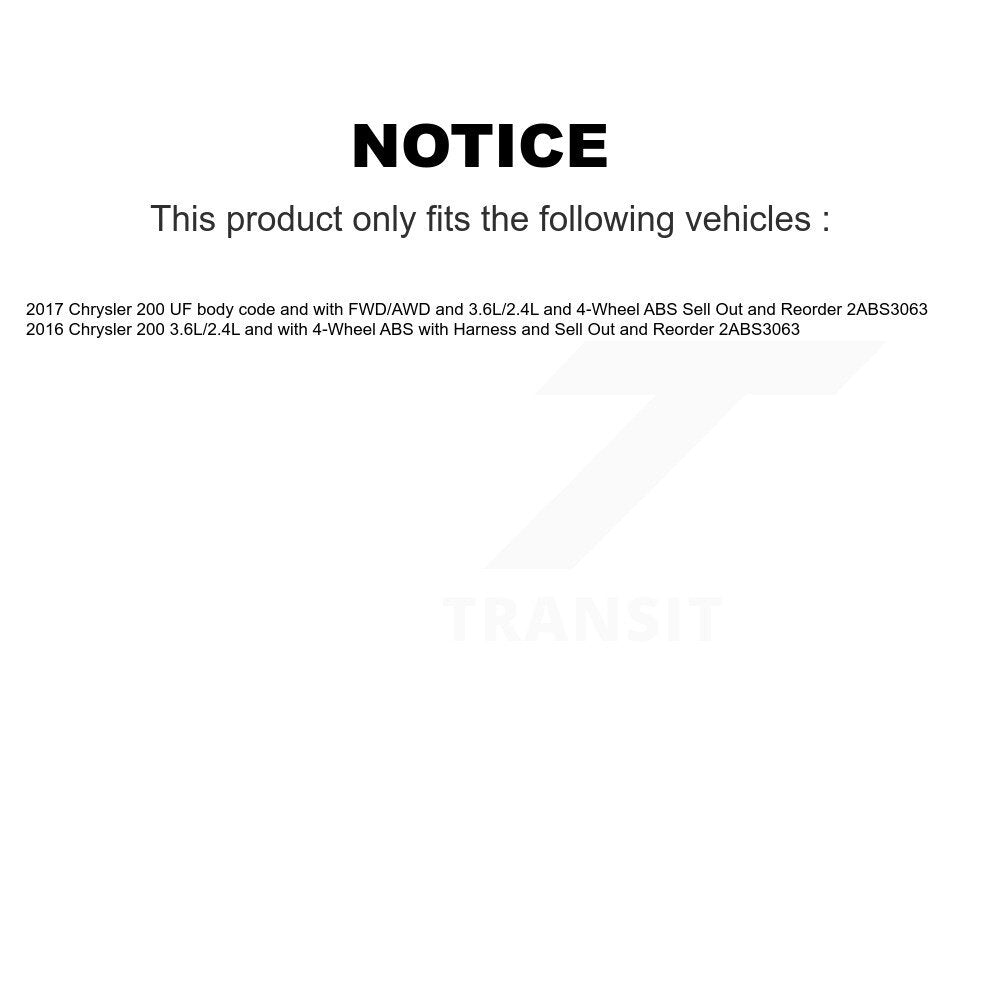 Capteur de vitesse de roue ABS arrière pour Chrysler 200 SEN-2ABS3546