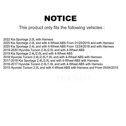 Capteur de vitesse de roue ABS avant gauche, pour Hyundai Tucson Kia Sportage SEN-2ABS3651