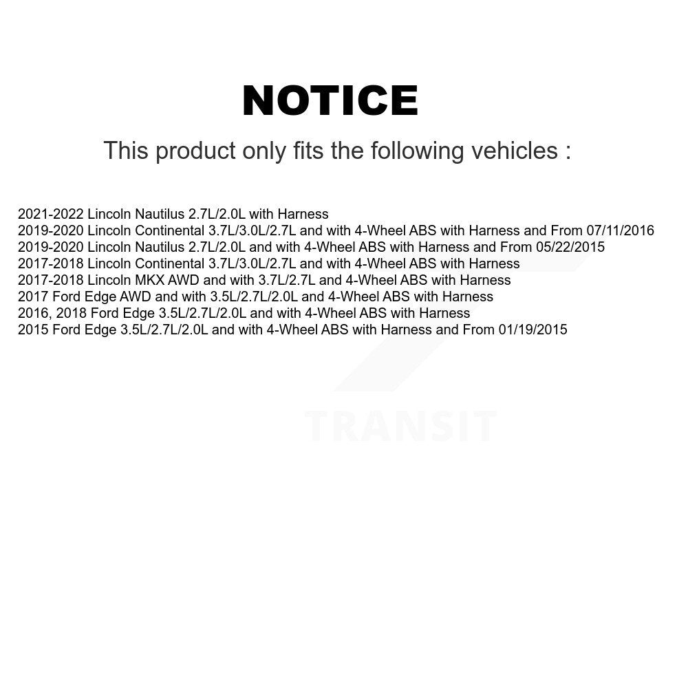 Capteur de vitesse de roue ABS avant, pour Ford Edge Lincoln Nautilus MKX Continental