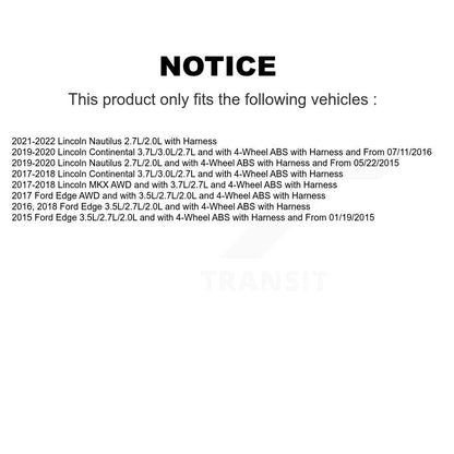 Capteur de vitesse de roue ABS avant, pour Ford Edge Lincoln Nautilus MKX Continental