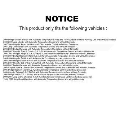 Résistance de moteur de ventilateur HVAC pour Dodge Grand Caravan Jeep Chrysler Cherokee 300 &