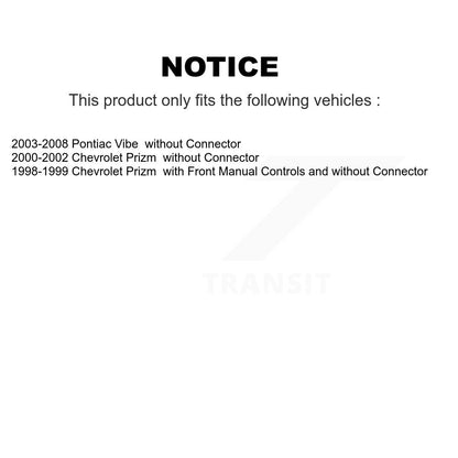 Résistance de moteur de ventilateur HVAC pour Pontiac Vibe Chevrolet Prizm SEN-2BMR0011