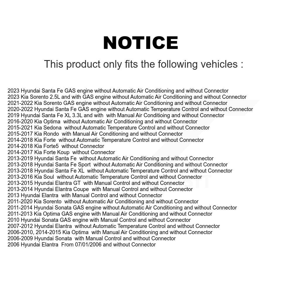 Résistance de moteur de ventilateur HVAC, pour Hyundai Kia Elantra Sorento Santa Fe Sport Sonat