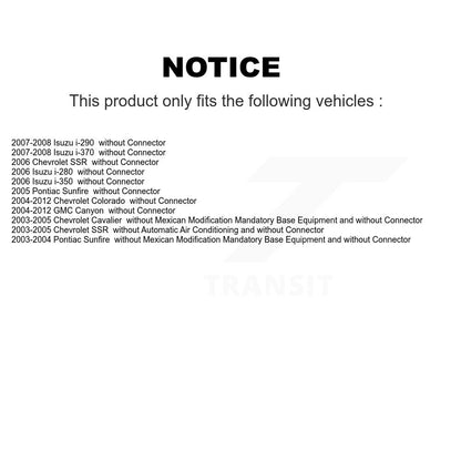 Résistance de moteur de ventilateur CVC, pour Chevrolet Colorado GMC Canyon Pontiac Sunfire SS