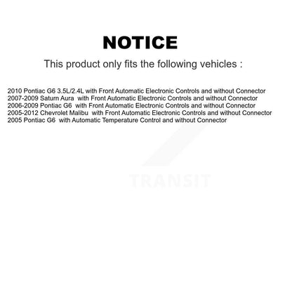 Résistance de moteur de ventilateur HVAC, pour Chevrolet Malibu Pontiac G6 Saturn Aura