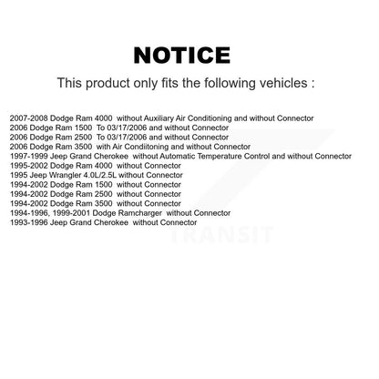 Résistance de moteur de ventilateur CVC, pour Dodge Ram 2500 1500 3500 Jeep Grand Cherokee 400