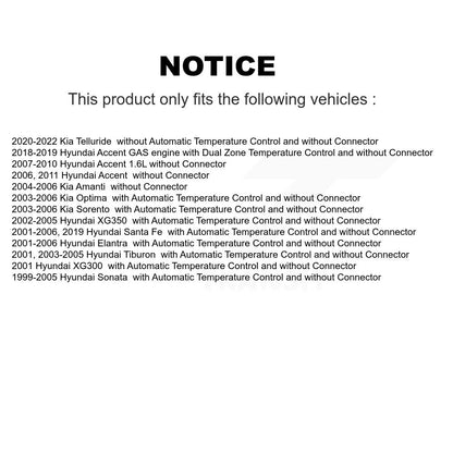 Résistance de moteur de ventilateur HVAC, pour Hyundai Accent Santa Fe Kia Telluride Elantra