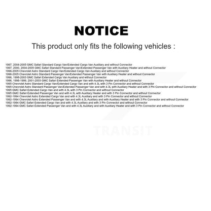 Résistance de moteur de ventilateur arrière HVAC pour Chevrolet Astro GMC Safari SEN-2BMR0126