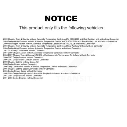Résistance de moteur de ventilateur HVAC pour Dodge Grand Caravan Dakota Chrysler Durango Town