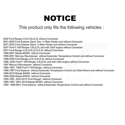 Résistance de moteur de ventilateur CVC, pour Ford Ranger Mazda B4000 Explorer Sport Trac B300