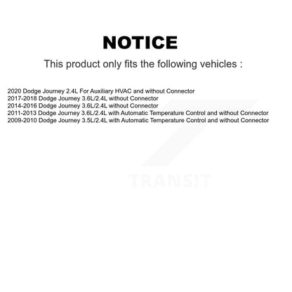 Résistance de moteur de ventilateur CVC pour Dodge Journey SEN-2BMR0364