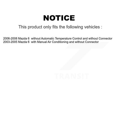 Résistance de moteur de ventilateur CVC pour Mazda 6 SEN-2BMR0648