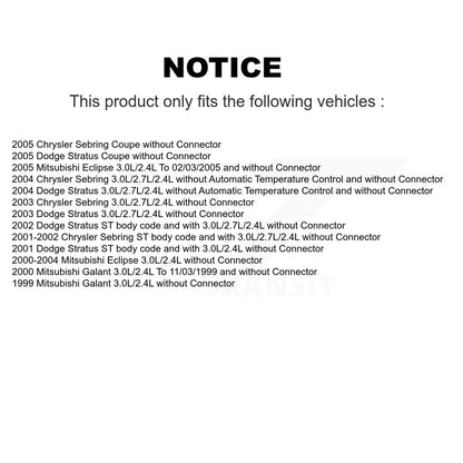 Résistance de moteur de ventilateur HVAC pour Chrysler Sebring Mitsubishi Eclipse Dodge Stratu