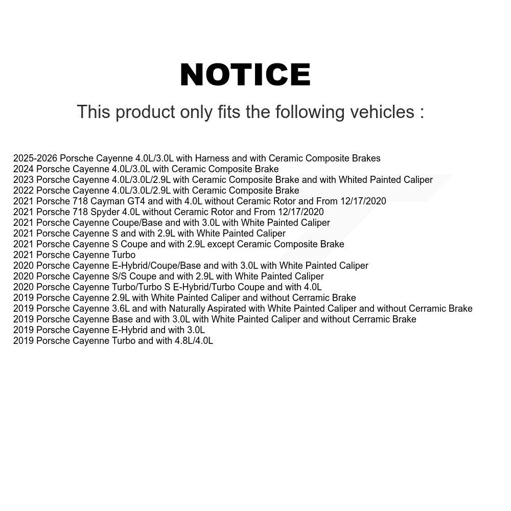 Plaquettes de frein Capteur d'usure pour Porsche Cayenne 718 Cay Cayder SEN-2BWS0466