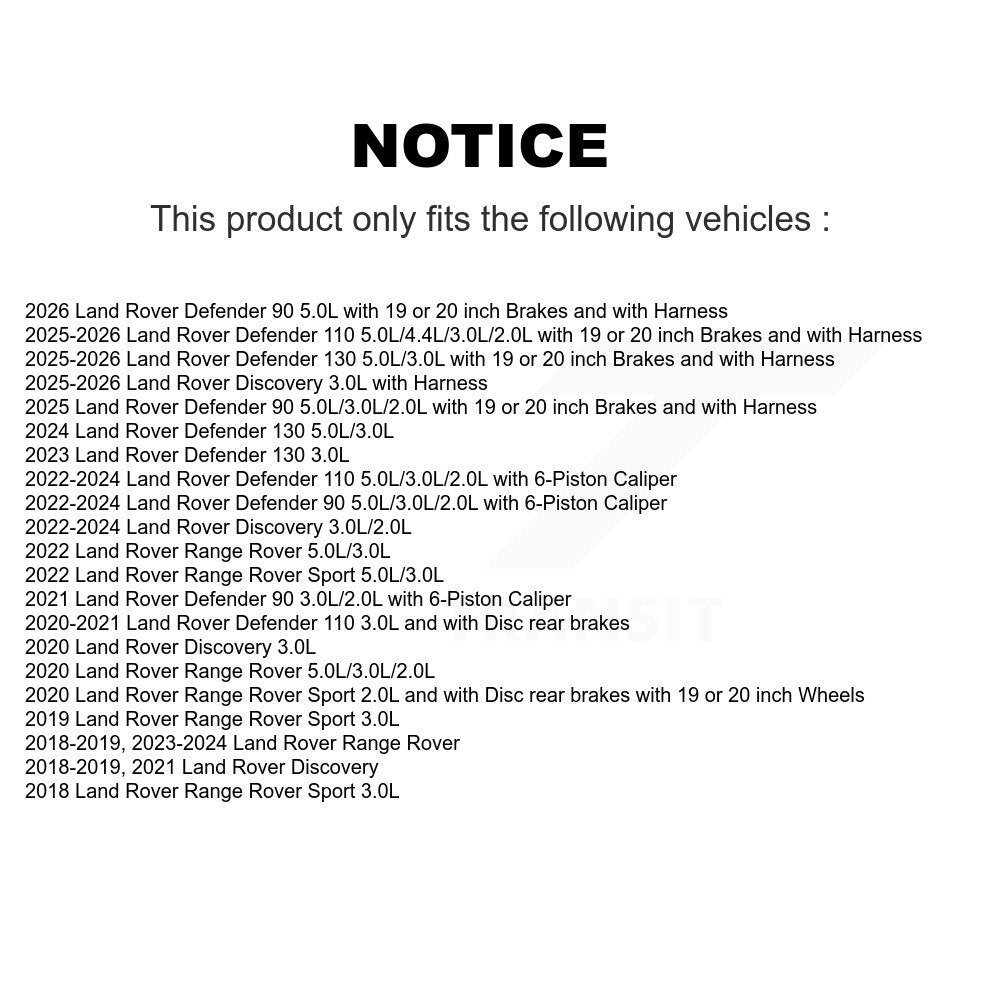 Plaquettes de frein avant Capteur d'usure pour Land Rover Defender 110 Range Sport Discovery