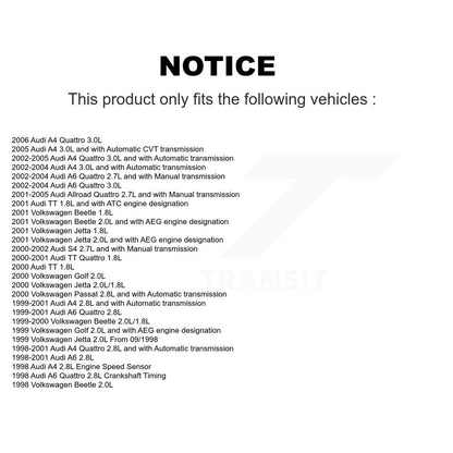 Capteur de Position de vilebrequin moteur pour Volkswagen Audi A4 Quattro Jetta Beetle T