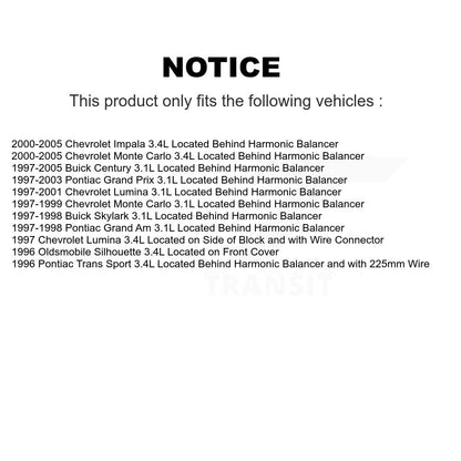 Capteur de Position de vilebrequin de moteur pour Chevrolet Impala Buick Century Pontiac Am